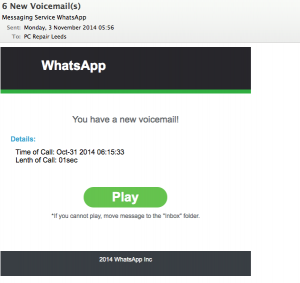 Fake email from Whatsapp