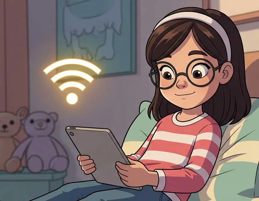 A young person using their own Wi-Fi network in a children's home