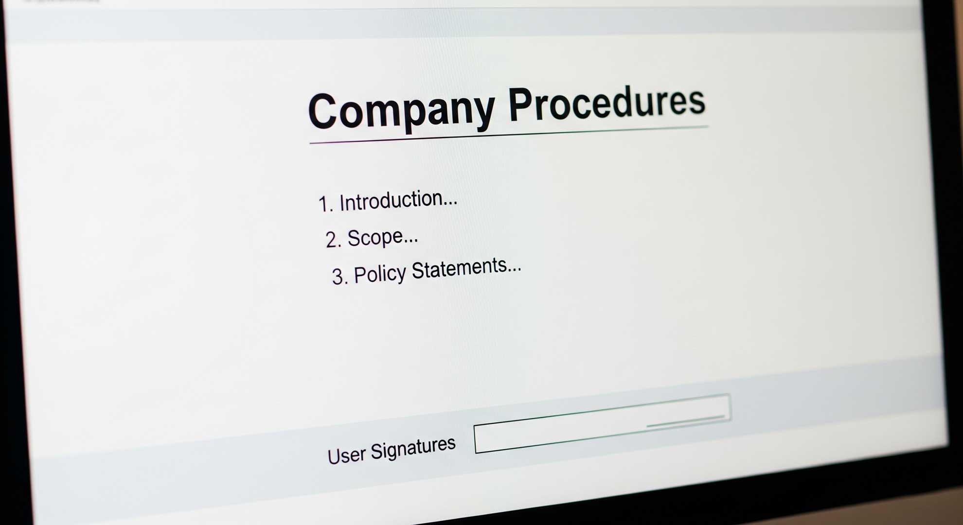 Company Procedures