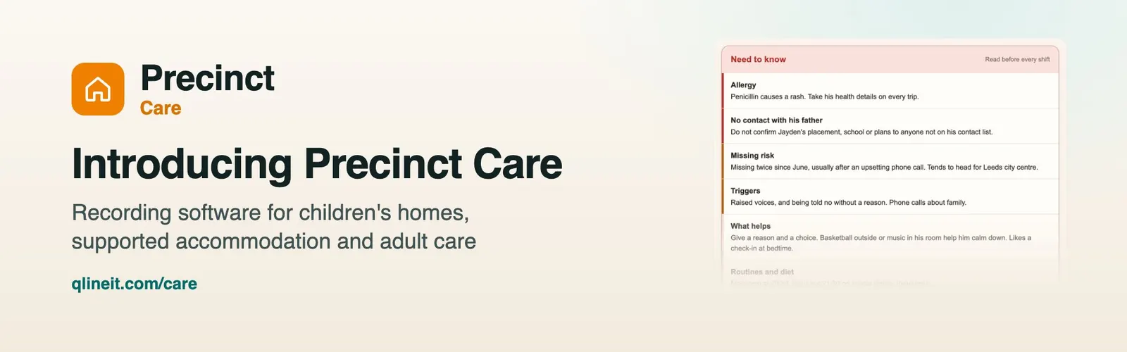 Introducing Precinct Care, recording software for children's homes